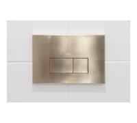 QeramiQ Push Plaque de commande en métal - pour réservoir encastré Geberit UP320 - double chasse - boutons rectangulaires - métal or brossé SW706201