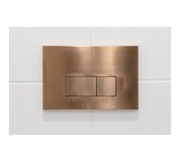 QeramiQ Push Plaque de commande Métal - pour réservoir encastré Geberit UP320 - double chasse - boutons rectangulaires - métal cuivre SW706197