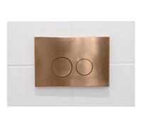 QeramiQ Push Plaque de commande Metal - pour réservoir encastré Geberit UP320 - double chasse - boutons ronds - métal cuivre SW706196
