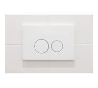 QeramiQ Push Plaque de commande métal - pour réservoir encastré Geberit UP320 - double chasse - boutons ronds - métal blanc mat