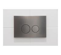 QeramiQ Push Plaque de commande Métal - pour réservoir encastré Geberit UP320 - double chasse - boutons ronds - métal gunmetal SW706198