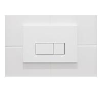 QeramiQ Push Plaque de commande métallique - pour réservoir encastré Geberit UP320 - double chasse - boutons rectangulaires - métal blanc mat