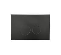 QeramiQ Push Plaque de commande - pour réservoir encastré Geberit UP320 - double chasse - boutons ronds - matière synthétique noir mat