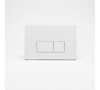 QeramiQ Push Plaque de déclenchement - pour réservoir encastré Geberit UP320 - double chasse - boutons rectangulaires - matière synthétique blanc brillant
