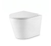 QeramiQ Wave Arc WC suspendu - sans bride - 36,3 x 51,7 cm - avec abattant fin (slim) - blanc brillant SW1026255/SW1159504