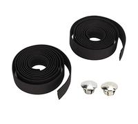 QERLONG Bande d'enveloppe de guidon de vélo de route avec bouchon de poignée argentée EVA PU antidérapant Absorption des chocs pour le cyclisme de VTT