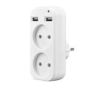 Qerwsdty 1 Pcs Double Prise pour Charge de Téléphone Double Port USB 5V 2A USB Electrique OutletEU Plug