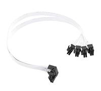 Qerwsdty 1 Pièce 4XCPU 8 Broches vers 16 Broches Mâle Câble D'Extension de Carte Vidéo Graphique PCI-E 5.0 12VHPWR RTX4090 Câble Adaptateur Coudé Blanc