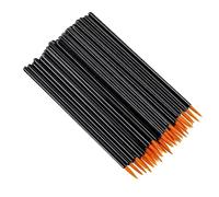 Qerwsdty 100pcs Pinceaux de Maquillage pour les Yeux de Beauté Pinceau de Maquillage avec Capuchon Jaune