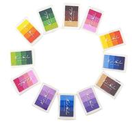 Qerwsdty 12 Tampons Encreurs DéGradéS à Quatre Couleurs Partenaire de Tampon Tampon Encreur DéGradé Concave un Partenaire pour les Tampons Outils de Bricolage