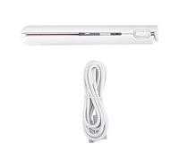 Qerwsdty 2 en 1 Bigoudi à Double Usage, Mini Fer à Lisser, Fer à Friser de Voyage, Mini Bigoudi USB Portable Blanc