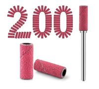 Qerwsdty 200 Pièces de Forets à Ongles Petites Bandes de Ponçage avec Mandrin de 3,1 Mm, Mini Bandes de Ponçage à Grain Fin 180 à Ongles