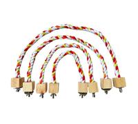 Qerwsdty 4 Pièces Perroquet Couleur Coton Corde Élastique Perroquet d'escalade Robuste Oiseau Balançoire Harnais Cage Jouet pour Animaux de Compagnie Balançoire Support, Facile à Utilise