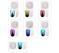 Qerwsdty 7 pots Effet miroir poudre de perle Chrome Ongles Ongles en poudre Pigment Manucure