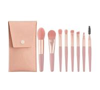 Qerwsdty 8 Pinceaux de Maquillage Professionnels avec Sac de Rangement, Indispensables pour la Beauté Lorsque Vous Voyagez et Sortez