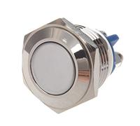 Qerwsdty AC 250V 3A 16mm Bouton rond de poussoir de l'interrupteur en metal de type O.Normalement Ouvert