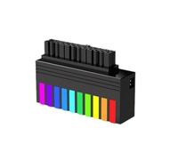 Qerwsdty Adaptateur d'alimentation ATX 24 Broches 90 Degrés 5 V 3 Broches ARGB ATX Connecteur d'alimentation 24 Broches Aura Sync pour Alimentation PC de Bureau Noir Facile à Utiliser