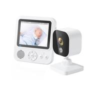 Qerwsdty Babyphone filaire 2,8 avec caméra, audio, conversation bidirectionnelle, babyphone, écran IPS, visiophone , installation facile, prise européenne