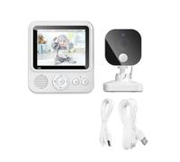 Qerwsdty Babyphone vidéo LCD 2,8, caméra de sécurité sans 2,4 G, conversation bidirectionnelle, vision nocturne, température, alarme de de