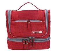 Qerwsdty Bleu Femmes Trousse de maquillage Sac de voyage Accessoires de toilette portable Rangement Maquillage Valise Organisateur Accessoires Produits, rouge