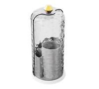 Qerwsdty Boîte de Rangement pour Pinceaux de Maquillage avec Couvercle Transparent, Grande Capacité, Support Rotatif à 360 Degrés pour Pinceaux de Maquillage, Organisateur en Acrylique B