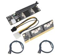 Qerwsdty Carte D'Extension 2 Ports SlimSAS 8i X2 vers PCIe 4.0 X16 Carte Graphique PCI-E 4.0 16x vers SlimSAS 8i X2 SFF8654 Carte Adaptateur GPU