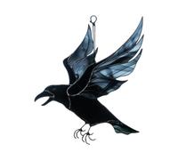 Qerwsdty Décor Mural de Fenêtre en Acrylique Corbeau, Pendentif Attrape-Soleil Suspendu Teinté pour la Pièce de, Ornements de Sorcière Mystérieuse de Corbeau A