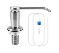 Qerwsdty Distributeur de liquide vaisselle encastrable pour évier de cuisine avec tuyau d'extension de 1,2 m, en acier inoxydable, argenté
