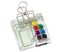 Qerwsdty Ensemble de Palette de Peinture Prêt pour Le Voyage, Mini Palette de Peinture de Voyage Acrylique, Mini Palette de Peinture de Voyage avec Clips de Reliure,A