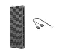 Qerwsdty Hub ARGB/PWM Double 10 Ports D'Extension Contrôleur ARGB Adaptateur HUB de Ventilateur 2 en 1 pour Ventilateur de Boîtier Noir