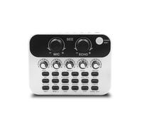 Qerwsdty Live Sound Card V8 Mini Audio Interface Podcast Mixer Convient pour PC Ordinateur Phone Broadcast Effects d'enregistrement Facile à utiliser