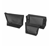 Qerwsdty Lot de 3 trousses de maquillage en noire transparente