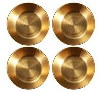 Qerwsdty Lot de 4 petits ronds en acier inoxydable - Sauce dorée - Bol à épices - Maison - Restaurant - Cuisine - Sauce soja