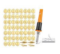 Qerwsdty Lot de 56 pointes de combustion en bois avec lettres de l'alphabet et chiffres - Prise européenne