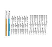 Qerwsdty Lot de 62 couteaux de bricolage - Lame de couteau polyvalente - Peut être utilisée pour le bricolage, les œuvres d'art, la découpe et la gravure
