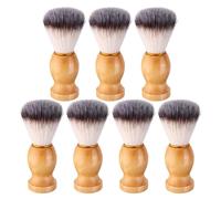 Qerwsdty Lot de 7 blaireaux de rasage pour homme avec manche en bois et manche en bois