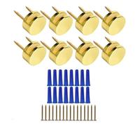 Qerwsdty Lot de 8 fixations de miroir sans cadre de 3 à 5 mm - Kit de de miroir à double vis avec vis et chevilles - - Doré