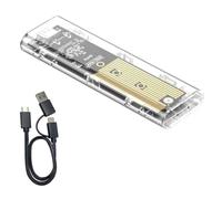 Qerwsdty M.2 NVMe SSD Boîtier USB 3.2 Gen 2 10 Gbps Boîtier de disque externe transparent pour PC portable