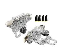 Qerwsdty Manette de à Bouton en MéTal + 4 Manches XFinger Grip ContrôLeur de pour TéLéPhone Portable Clip ArrièRe pour Android