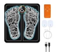 Qerwsdty Masseur Pieds EMS Pliable, Tapis Massage des Points D'Acupuncture des Pieds et des Mollets pour la Relaxation Musculaire, Soulagement la Douleur, 8 Modes et 29 Intensités B