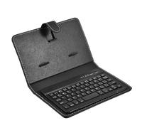 Qerwsdty Mini clavier sans Bluetooth avec étui en cuir PU pour smartphone tablette 4,5 à 6,8, rechargeable, , facile à utiliser