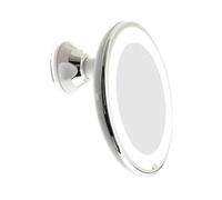 Qerwsdty Miroir Grossissant 10X avec Miroir de Maquillage avec Lumières Miroir de Maquillage LED à Intensité Variable pour Salle de Bain Chambre à Coucher, Hôtel Installation Facile
