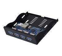 Qerwsdty Panneau de Disquette Usb3.0 Panneau à 4 Ports pour Baie de Disquette 3,5 Pouces Carte D'Extension 19 Broches à 4 Ports Usb3.0 Hub