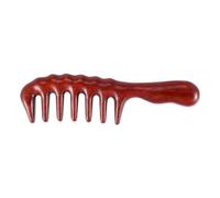 Qerwsdty Peigne à Cheveux pour Démêler Peigne en Bois à Dents Larges pour Cheveux Bouclés Peigne en Bois de Naturel Non Statique