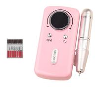 Qerwsdty Perceuse à Ongles Électrique avec Écran LCD, à Ongles Rechargeable, Accessoires pour Vernis à Ongles en Gel, Ponceuse, Rose