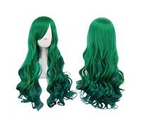 Qerwsdty Perruques Longues 68CM Cheuveux Avec Frange Droite Cheveux Verts Changeants Pour Femmes Cocktail Bar Cosplay