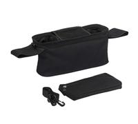 Qerwsdty Sac de Poussette Universel avec Porte-Gobelet Isotherme, Sac de Rangement pour Poussette Grande Capacité, Étanche, Bandoulière et Crochet