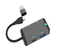 Qerwsdty Station d'accueil Multifonctionnelle Hub USB C Station d'accueil Plug and Play Type C Hub USB3.0 Lecteur de Carte TF/SD Installation Facile Gris