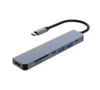 Qerwsdty Station d'accueil USB, Hub 7-en-1, avec PD100W, SD/TF, Compatible, 4 Adaptateurs Multi-Ports USB, pour Ordinateurs Portables, Téléphones Durables et Faciles à Utiliser