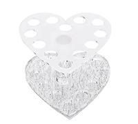 Qerwsdty Stylo à Ongles PréSentoir Maquillage Support CosméTique Vernis à Ongles Affichage Coeur InséRer Stylo Acrylique Outil à Ongles Argent